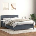 vidaXL Sommier à lattes de lit et matelas et LED gris foncé 160x210cm velours