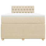 vidaXL Sommier à lattes de lit avec matelas Crème 120x200 cm Tissu