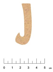 Alphabet en bois MDF adhésif 5 cm Lettre J