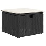 Ensemble de canapé de jardin 5 pièces vidaXL avec coussins en poly rotin noir