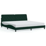 vidaXL Cadre de lit sans matelas vert foncé 200x200 cm velours