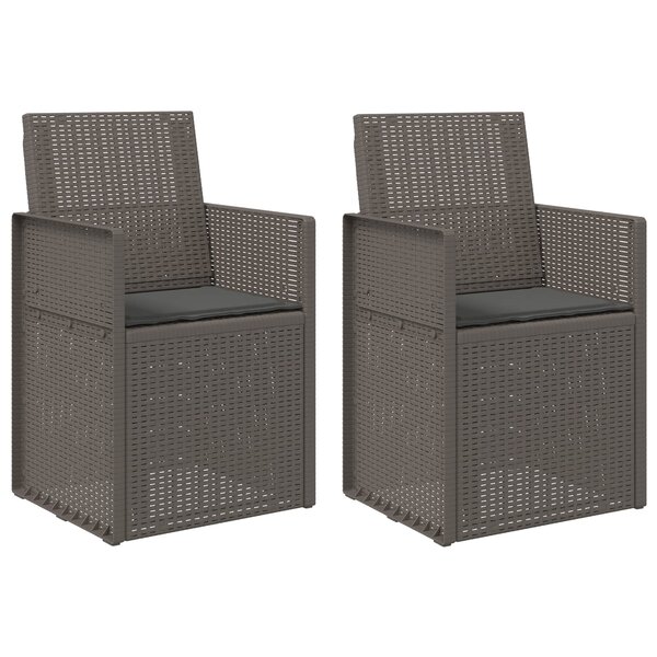 vidaXL Chaises de jardin salle à manger 2 pc Gris clair et anthracite