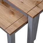 vidaXL Tables gigognes 2Pièces Gris Bois de pin massif Assortiment Panama
