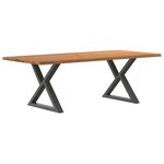 vidaXL Table à manger avec bord vivant 220x100x74 cm bois massif chêne