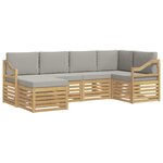 vidaXL Ensemble de canapés d'extérieur 6 pc Blanc et gris clair