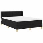 vidaXL Lit à ressorts Noir et blanc et noir 140 x 200 cm tissu