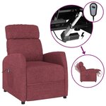 vidaXL Fauteuil inclinable électrique Rouge bordeaux Tissu