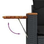 vidaXL Salon de jardin 11 Pièces avec coussins noir résine tressée