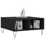 vidaXL Table basse noir 60x60x30 cm bois d'ingénierie