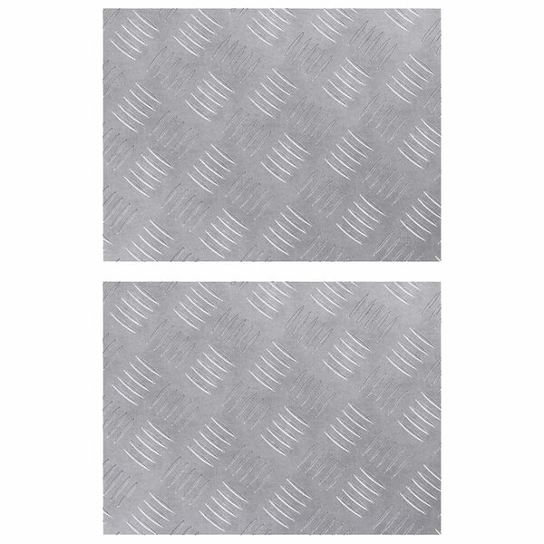 vidaXL Plaques à damier 2 Pièces Argent 40 x 30 cm Aluminium