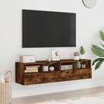 vidaXL Meubles TV muraux 2 Pièces chêne fumé 60x30x30cm bois d'ingénierie