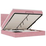 vidaXL Cadre de lit ottoman avec matelas rose 180x200 cm velours