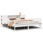 vidaXL Lit bibliothèque sans matelas blanc 200x200 cm bois pin massif