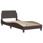 vidaXL Lit avec matelas Hvar marron foncé 90x190 cm tissu