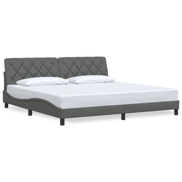 vidaXL Cadre de lit sans matelas gris foncé 200x200 cm tissu