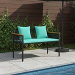 vidaXL Banc extérieur Noir et turquoise 117 x 54 x 74.5 cm polyrotin