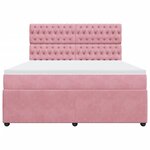 vidaXL Sommier à lattes de lit avec matelas Rose 180x200 cm Velours