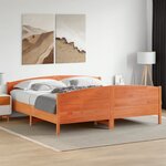 vidaXL Cadre de lit sans matelas cire marron 180x200cm bois pin massif
