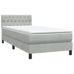vidaXL Sommier à lattes de lit et matelas gris clair 90x210 cm velours