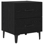vidaXL Armoire de lit avec tiroir 2 Pièces Chêne noir 40 x 35 x 47.5 cm