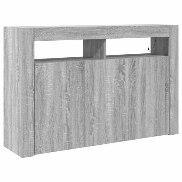 vidaXL Buffet Gris Sonoma 116 x 30 x 75 cm Bois d'ingénierie