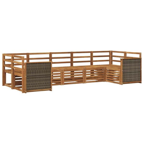 vidaXL Ensemble de canapé d'angle 6 Pièces Naturel Bois d'Acacia Massif