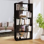 vidaXL Bibliothèque/Séparateur de pièce Noir 80x25x163 5 cm Pin massif