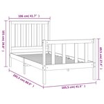 vidaXL Cadre de lit sans matelas blanc 100x200 cm bois de pin massif
