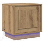 vidaXL Tables de chevet avec lumières LED 2 Pièces Chêne artisanal 44x34 5x45 cm