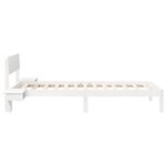 vidaXL Cadre de lit avec tables de chevet Blanc Bois massif en pin
