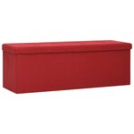 vidaXL Banc de rangement pliable Rouge bordeaux Faux lin