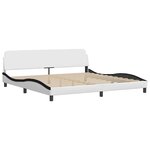 vidaXL Cadre de lit sans matelas Zadar blanc et noir 200x200 cm similicuir