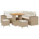 vidaXL Ensemble de canapé de jardin 8 Pièces Beige  Crème 80 x 80 x 71 cm