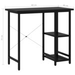 vidaXL Bureau d'ordinateur Noir 80x40x72 cm MDF et métal