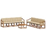 vidaXL Ensemble de canapés d'extérieur 9 pc Naturel et Beige