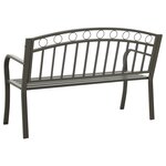 vidaXL Banc de jardin Gris 120 cm Acier