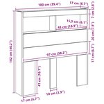 vidaXL Armoire tête de lit avec LED chêne noir 100x17x102 cm
