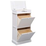 vidaXL Armoire à chaussures Blanc 50 x 28 x 98 cm Bois de Paulownia