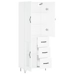 vidaXL Buffet haut Blanc 69 5x34x180 cm Bois d'ingénierie
