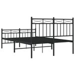 vidaXL Cadre de lit métal avec tête de lit/pied de lit noir 120x190 cm