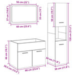 vidaXL Ensemble de meubles de salle de bain 3 Pièces gris béton