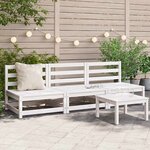 vidaXL Canapés centraux de jardin 3 Pièces blanc bois de pin massif