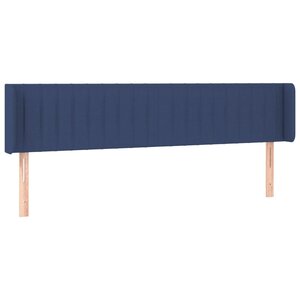 vidaXL Tête de lit avec oreilles Bleu 203x16x78/88 cm Tissu