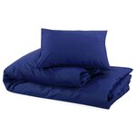 vidaXL Ensemble de housse de couette Bleu marine 140x200 cm Coton