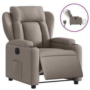 vidaXL Fauteuil inclinable électrique Taupe Tissu