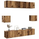 vidaXL Ensemble de meuble TV mural 6 Pièces vieux bois bois d'ingénierie