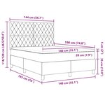 Lit à ressorts avec matelas vidaXL Gris foncé 140x190 cm Velours