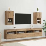 vidaXL Meubles TV muraux 2 Pièces Chêne artisanal 30 5 x 30 x 60 cm