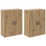 vidaXL Armoire Murale 2 Pièces Chêne artisanal 69 5 x 34 x 90 cm