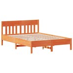 vidaXL Cadre de lit sans matelas cire marron 135x190cm bois pin massif